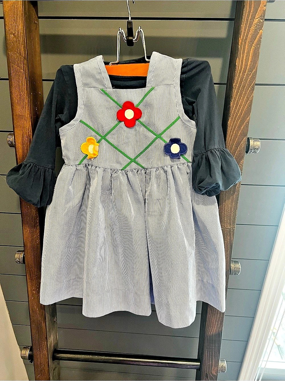 Matilda Jane Girls Size 2 Navy top for layering , just showing it with 2 options
